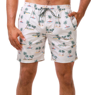 Thumbnail 1: Distortion Men's Palm Tree Volley Shorts 