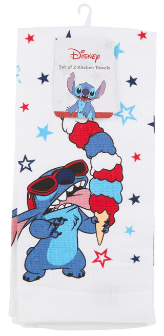 Thumbnail 1: Disney 2 Pk Stitch Ice Cream Kitchen Towels 