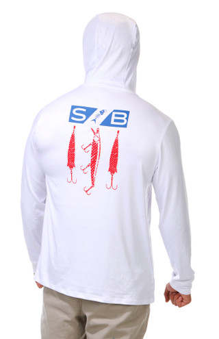 Thumbnail 2: Silver Bait Men's Outdoor Hooded Shirt with Pull Up Face Cover 