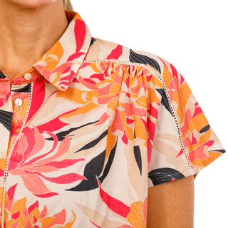 Thumbnail 3: TRIBAL Women's Short Sleeve Button Front Top 