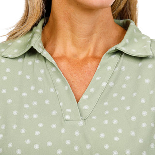 Thumbnail 3: Adrianna Papell Women's Short Sleeve Johnny Collar Top 