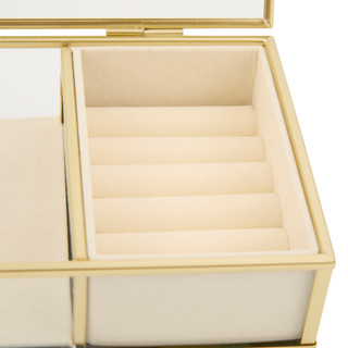 Thumbnail 2: Oasis 2 Section Glass Jewelry Box 