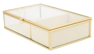 Thumbnail 4: Oasis 2 Section Glass Jewelry Box 