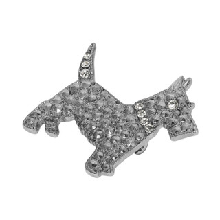 Thumbnail 1: 1928 Jewelry Crystal Glass Stones Dog Pin 