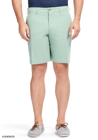 Thumbnail 1: IZOD Men's Saltwater 9.5" Flat Front Chino Short 
