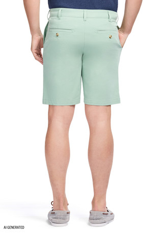 Thumbnail 4: IZOD Men's Saltwater 9.5" Flat Front Chino Short 