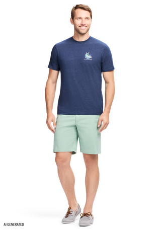 Thumbnail 5: IZOD Men's Saltwater 9.5" Flat Front Chino Short 