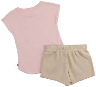Thumbnail 2: Levi's Big Girls 2 Pc Butterfly Tee & Shorts Set 