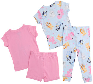 Thumbnail 2: BLUEY Toddler Girls 4 Pc Pajama Set 