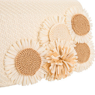Thumbnail 2: D'Margeaux Floral Woven Satchel with Bamboo Handle 