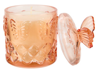 Thumbnail 2: Ember Glow 6.8 oz Vanilla Scented Candle with Butterfly Lid 
