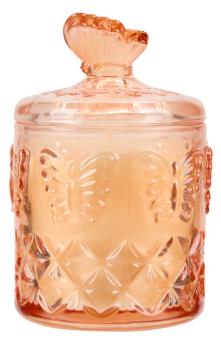 Thumbnail 1: Ember Glow 6.8 oz Vanilla Scented Candle with Butterfly Lid 