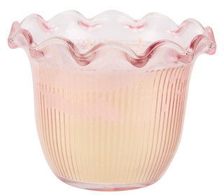 Thumbnail 1: Ember Glow 10 oz Peony Garden Scented 2 Wick Candle in Fluted Glass 