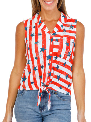 Thumbnail 1: Onque Women's Petite Sleeveless Americana Top 