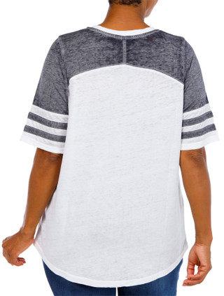 Thumbnail 2: Sable Sky Women's Plus Short Sleeve Americana Top 