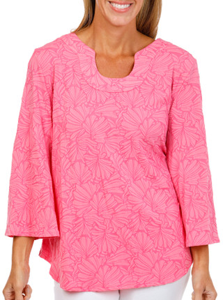 Thumbnail 1: Ruby Road Women's 3/4 Sleeve Textured Tonal Top 