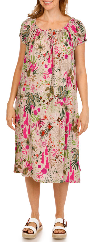 Thumbnail 3: Hue Women's Short Sleeve Shirred Midi Sleepshirt 