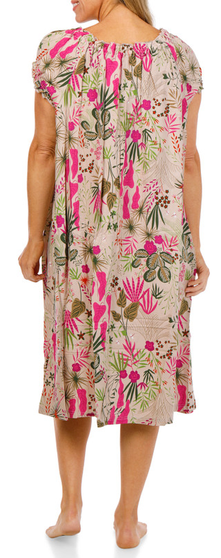 Thumbnail 4: Hue Women's Short Sleeve Shirred Midi Sleepshirt 