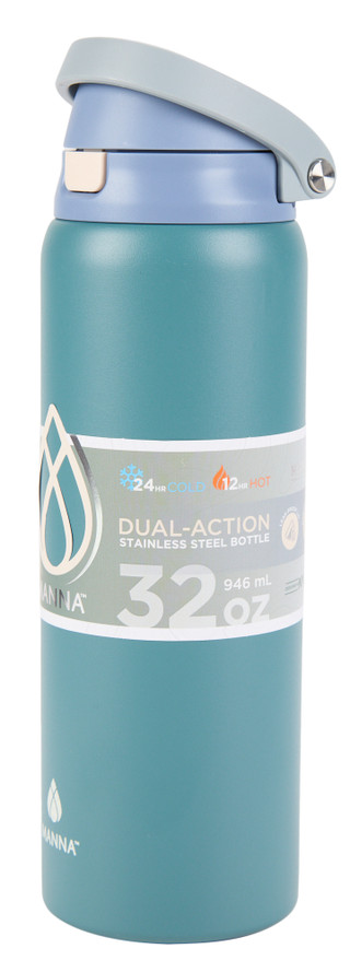 Thumbnail 1: Manna 32 oz Stainless Steel Dual-Action Water Bottle 