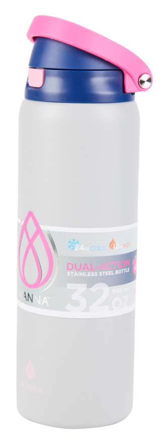 Thumbnail 1: Manna 32 oz Stainless Steel Dual-Action Water Bottle 