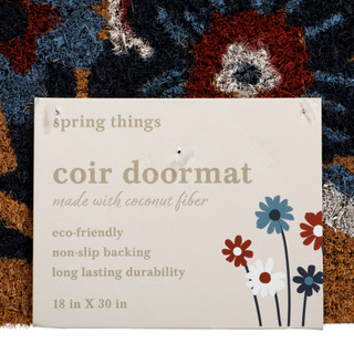 Thumbnail 5: Spring Things 18x30 Americana Floral Welcome Coir Doormat 