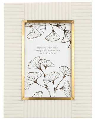Thumbnail 1: Go Home LTD 4x6 Handcrafted Resin & Brass Inlay Photo Frame 