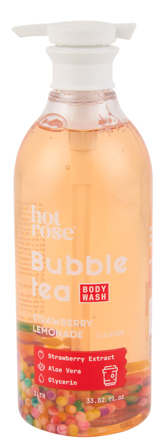 Thumbnail 1: Hot Rose 33.8 oz Bubble Tea Strawberry Lemonade Cleansing Body Wash 