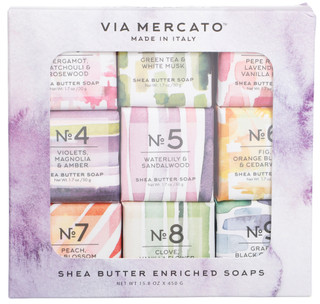 Thumbnail 1: Via Mercato 9 Pk Shea Butter Enriched Soaps 
