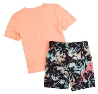 Thumbnail 3: Hurley Little Boys 2 Pc Short Sleeve Swim Shirt & Trunks Set 