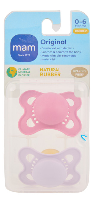 Thumbnail 1: MAM 2 Pk Natural Rubber Pacifiers 