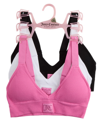 Thumbnail 1: Juicy Couture Juniors 3 Pk Ribbed Bralettes 