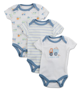 Thumbnail 1: Chick Pea Baby Boys 3 Pk Creepers  