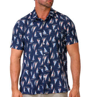 Thumbnail 1: Salt Life Men's Americana Timeless Voyage Button Down Shirt 