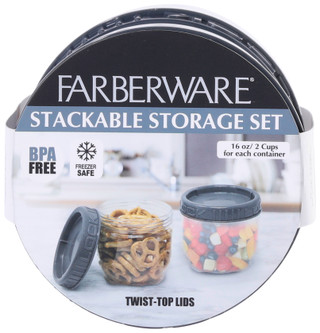 Thumbnail 2: Farberware 2 Pk Stackable Food Storage Containers 