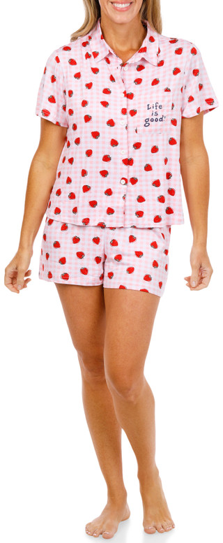 Thumbnail 3: Life is Good Women's 2 Pc Pajama Shorts Set 