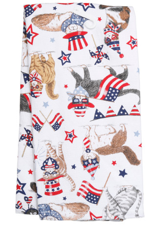 Thumbnail 2: Kay Dee Designs 16x26 Patriotic Cats Dual Purpose Kitchen Towel 
