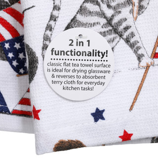 Thumbnail 4: Kay Dee Designs 16x26 Patriotic Cats Dual Purpose Kitchen Towel 