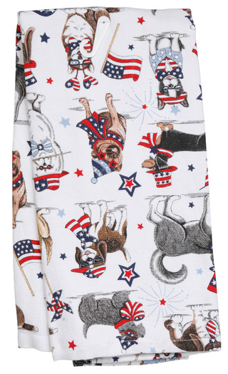 Thumbnail 2: Kay Dee Designs 16x26 Patriotic Dogs Dual Purpose Kitchen Towel 