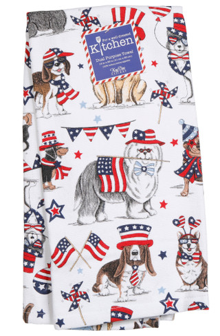 Thumbnail 1: Kay Dee Designs 16x26 Patriotic Dogs Dual Purpose Kitchen Towel 