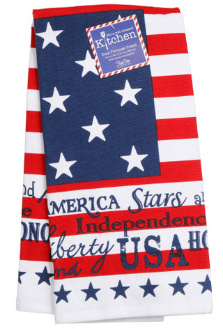 Thumbnail 1: Kay Dee Designs 16x26 American Flag Dual Purpose Kitchen Towel 