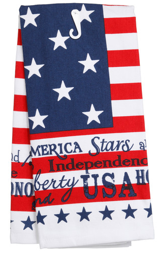 Thumbnail 3: Kay Dee Designs 16x26 American Flag Dual Purpose Kitchen Towel 