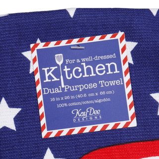 Thumbnail 3: Kay Dee Designs 16x26 American Flag Dual Purpose Kitchen Towel 