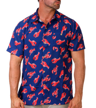 Thumbnail 1: Caribbean Joe Men's Short Sleeve Print Button Down Shirt 