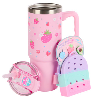 Thumbnail 1: HOT FOCUS 30 OZ Strawberry Tumbler With Coin Pouch 