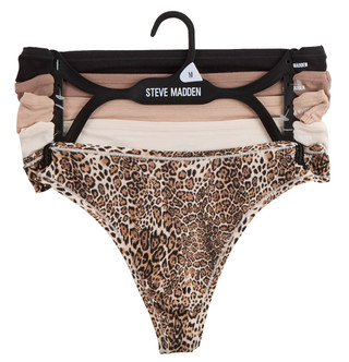 Thumbnail 1: Steve Madden Juniors 5 Pk Cotton Stretch Thong Panties 
