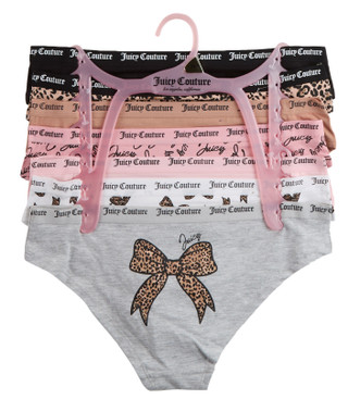 Thumbnail 1: Juicy Couture Juniors 7 Pk Logo Print Hipster Panties 