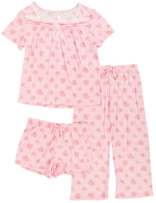 Thumbnail 1: Catherine Malandrino Women's 3 Pc Pajama Capri Set 