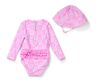 Thumbnail 1: Andy & Evan Baby Girls 2 Pc Rashguard Swimsuit Set 