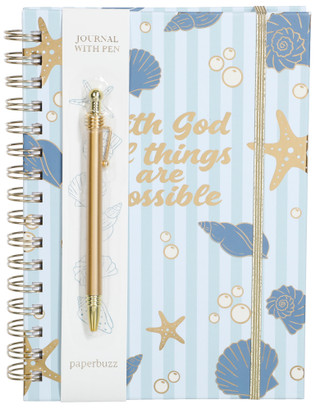 Thumbnail 1: Paperbuzz 6x8 With God All Things are Possible Journal with Pen Set 