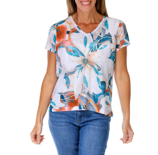 Thumbnail 1: Milano Women's Tropical Print Top  